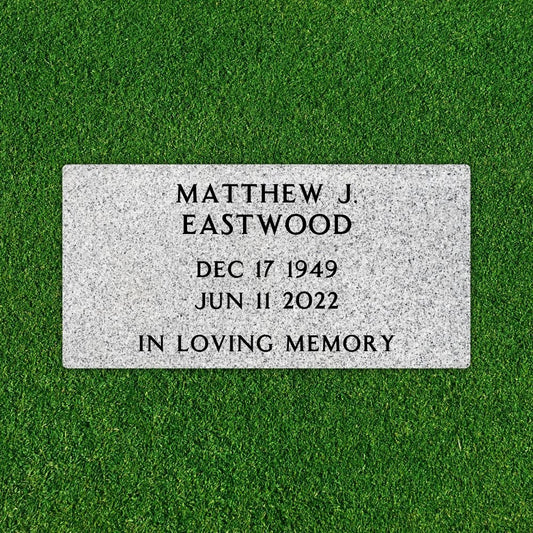 Flat Headstone Marker - (16 x 8 x 3 in) - Markers & Headstones