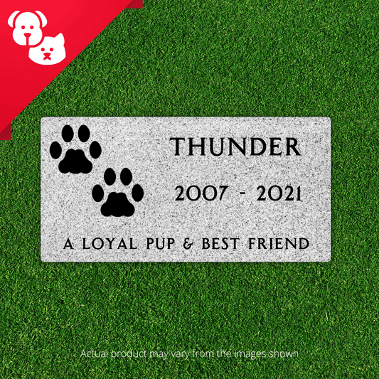 Pet Headstone Marker - (16in x 8in x 3in) - Markers & Headstones