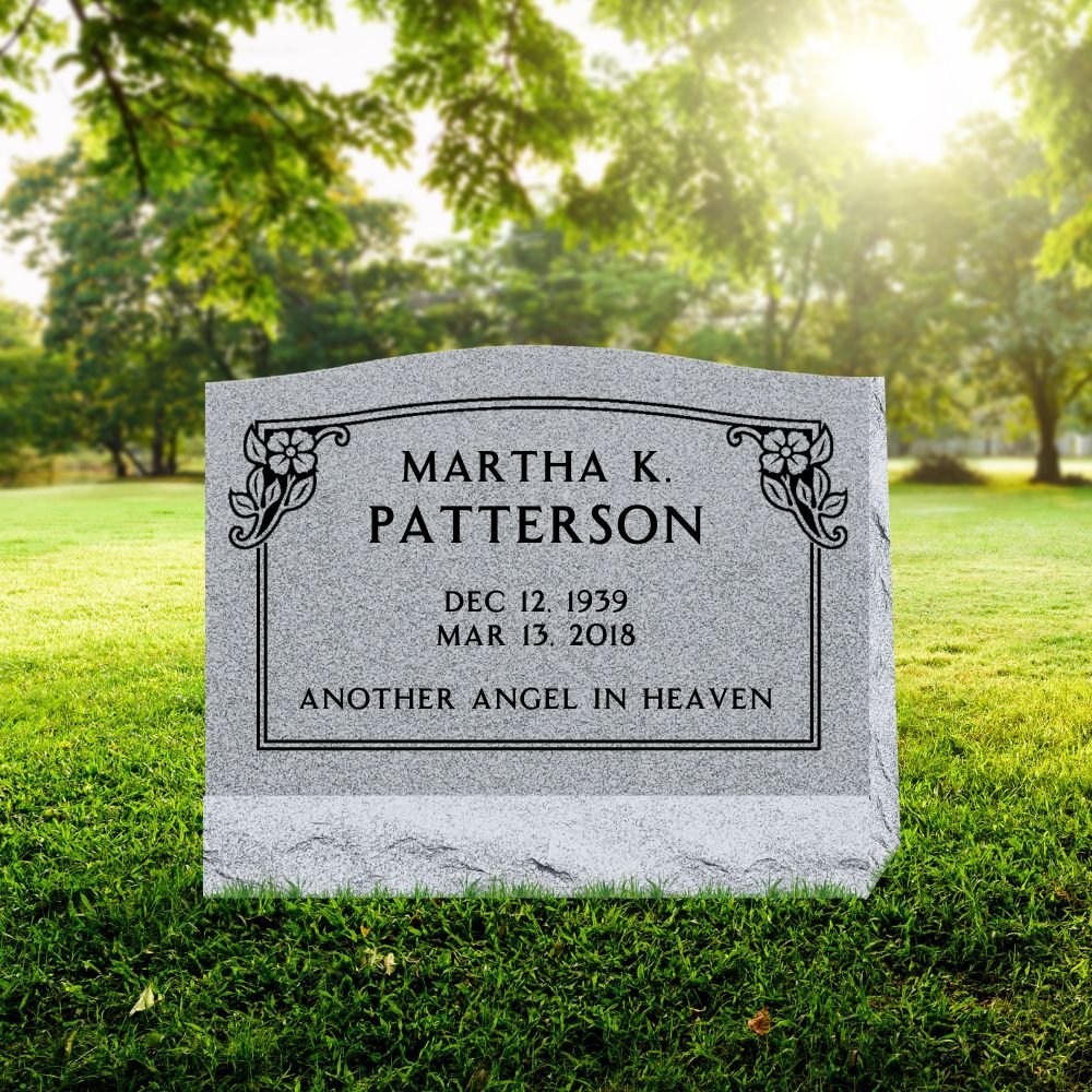 Slant Headstone - Companion Grave Marker with Symbol - (24in x 10in x ...