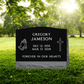 Slant Headstone Marker - with Symbols - (24 x 10 x 16 in) - Black Granite - Markers & Headstones