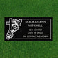 Black Granite - Flat Headstone Marker with Border - (24 x 12 x 4 in) - Markers & Headstones
