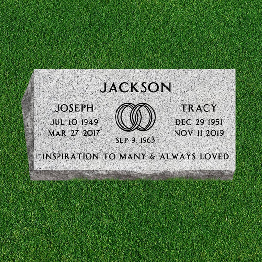 Companion - Bevel (Pillow) Grave Marker with Symbol - (24 x 12 x 6-4 in) - Markers & Headstones
