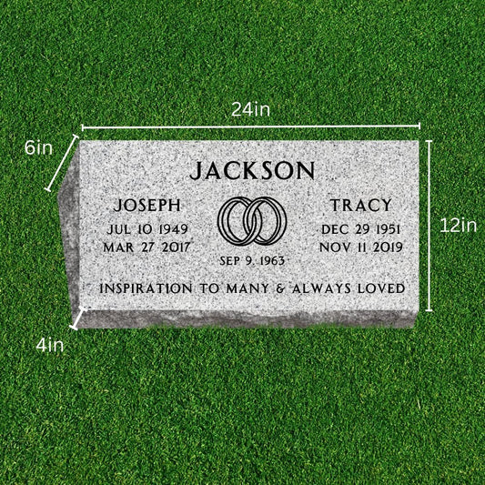 Companion - Bevel (Pillow) Grave Marker with Symbol - (24 x 12 x 6-4 in) - Markers & Headstones