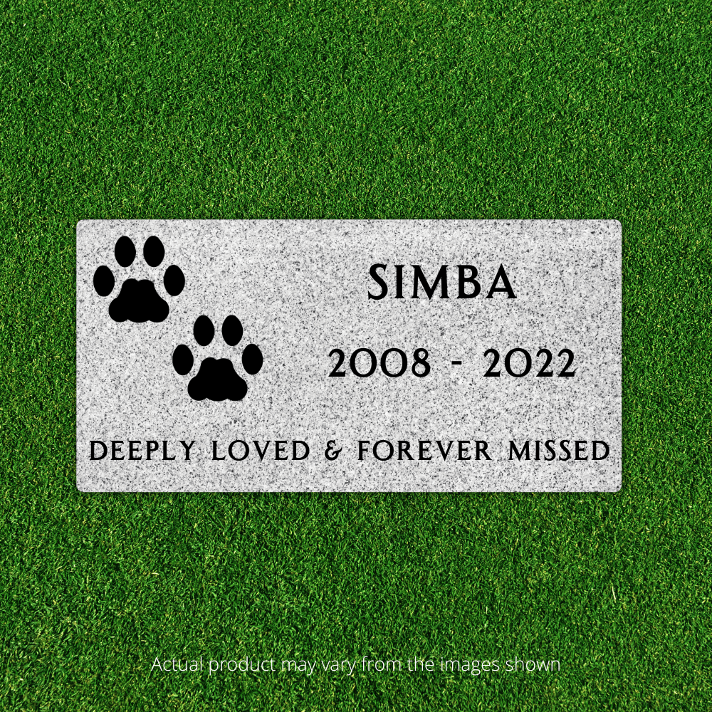 Pet Headstone Marker - (16in x 8in x 3in) - Markers & Headstones